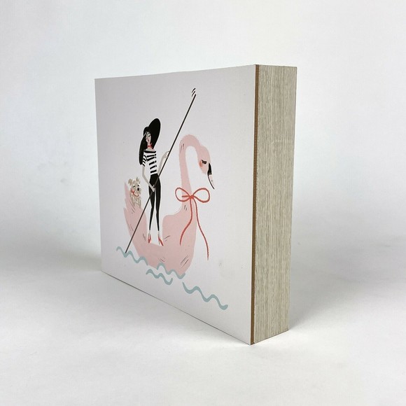 Woman On Swan Gondola Dog 8" x 7" Hobby Lobby Wall Decor Road Trip 21 Collection - Picture 2 of 5